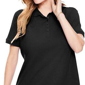 Ladies Black Plus Size Polo Collar Golf Shirt 4X